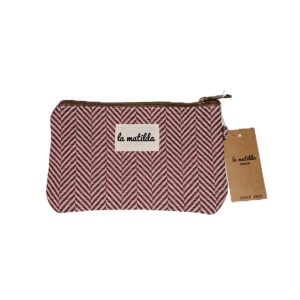 Neceser Pequeño Espiga Granate La Matilda